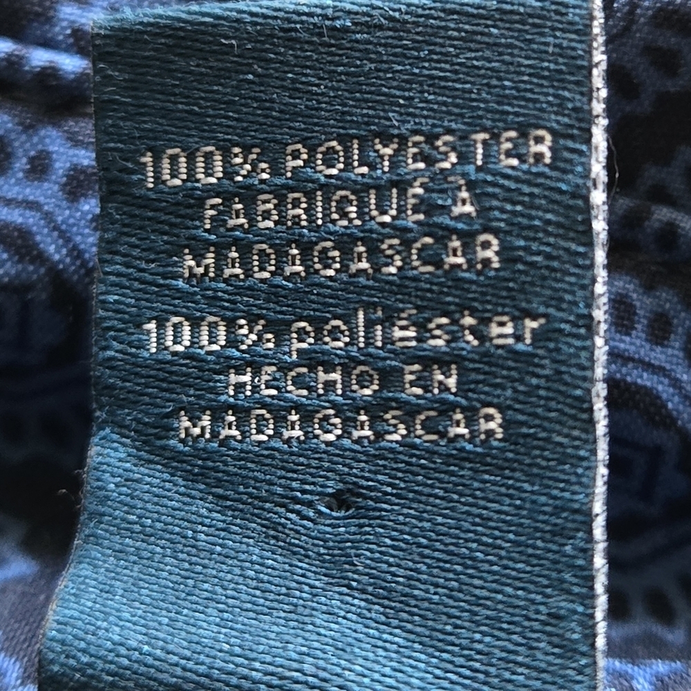 Perry Ellis Men’s 2XLT Stretch Blue Patterned Short Sleeve Button Up Shirt - Picture 12 of 15